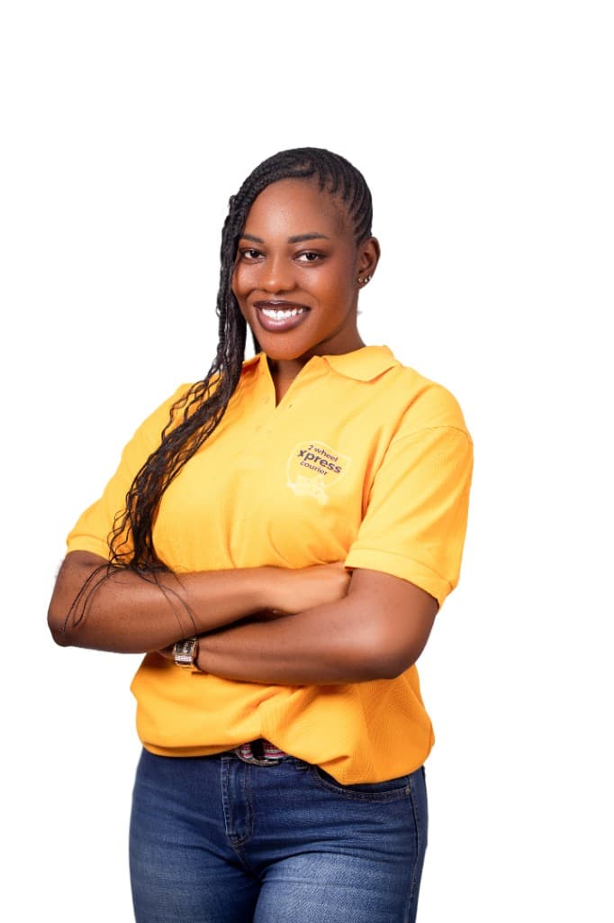 Confident 2Wheel Xpress rider in branded yellow uniform